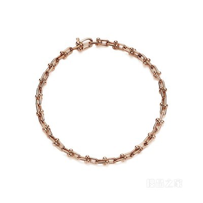 Tiffany HardWear 系列 18K 玫瑰金微型链环手链，大号。