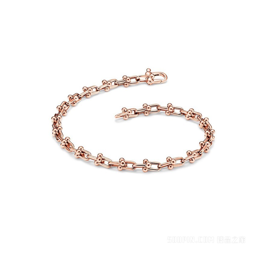 Tiffany HardWear 系列 18K 玫瑰金微型链环手链，大号。