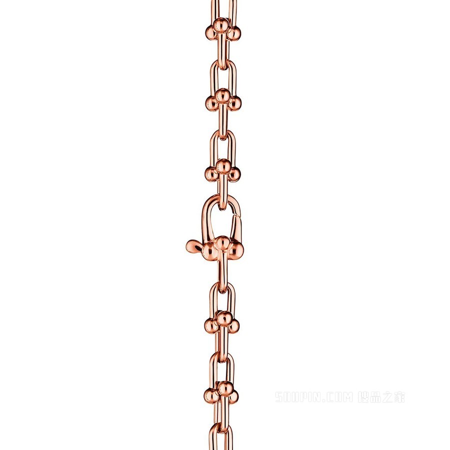 Tiffany HardWear 系列 18K 玫瑰金微型链环手链，大号。
