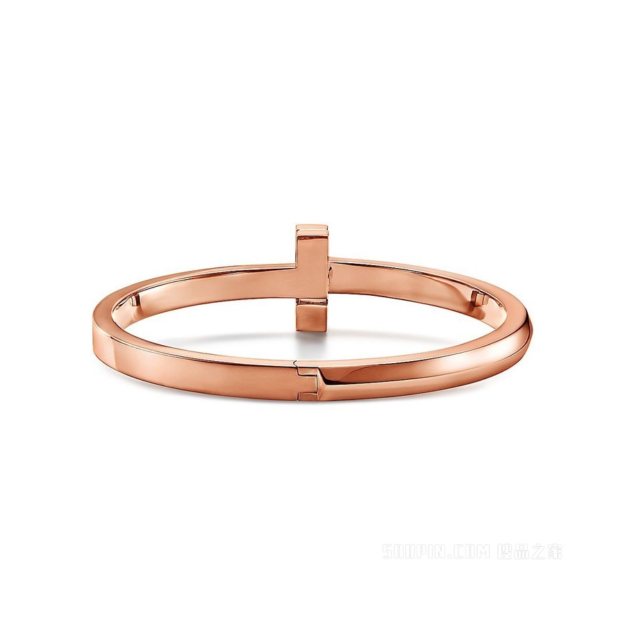 Tiffany T 系列 T1 18K 玫瑰金宽式铰链手镯