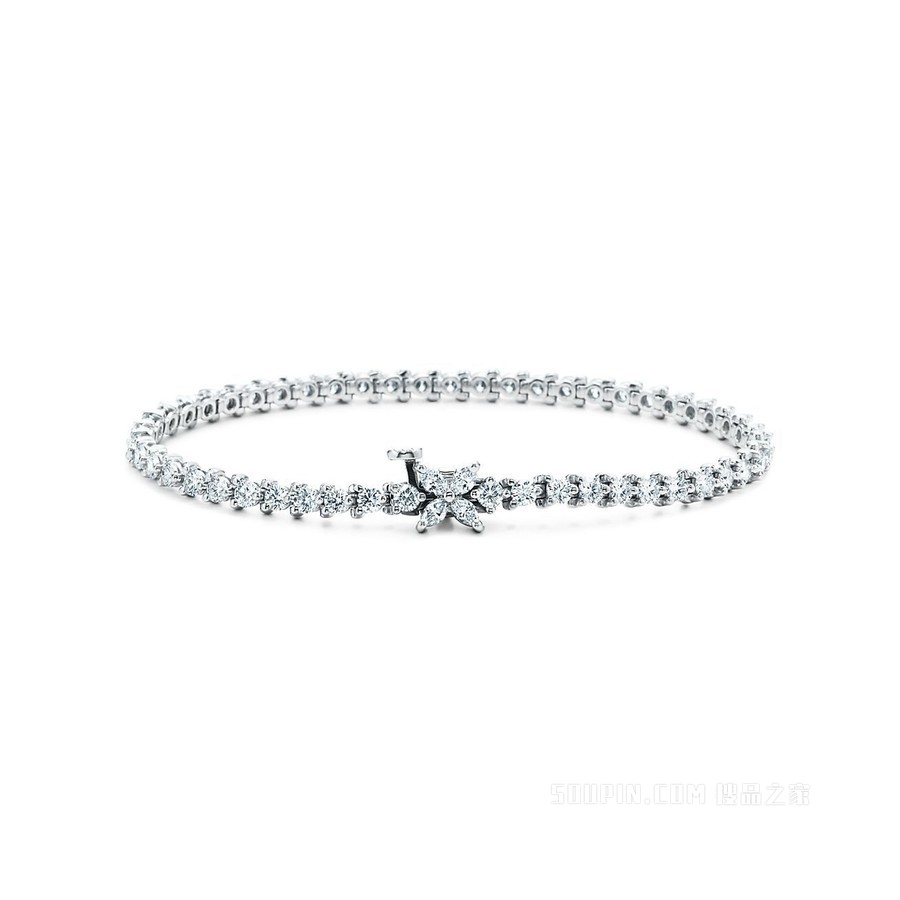 Tiffany Victoria™ 系列铂金镶钻手链。