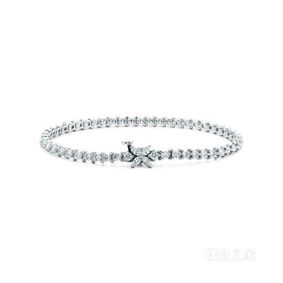 Tiffany Victoria™ 系列铂金镶钻手链。