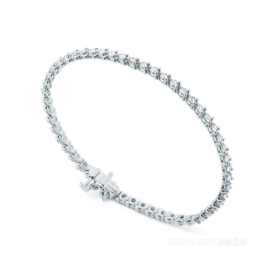 Tiffany Victoria™ 系列铂金镶钻手链。
