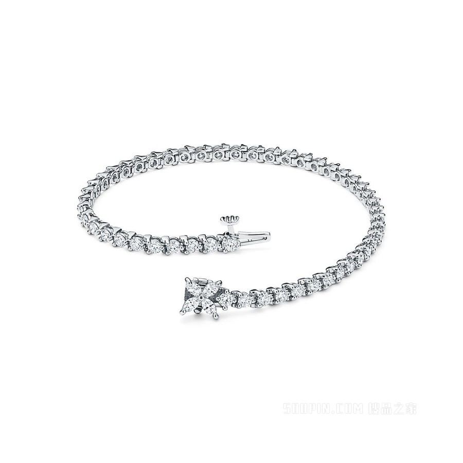 Tiffany Victoria™ 系列铂金镶钻手链。