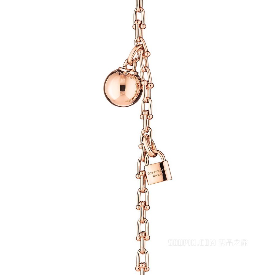 Tiffany HardWear 系列 18K 玫瑰金缠绕式手链，中号。