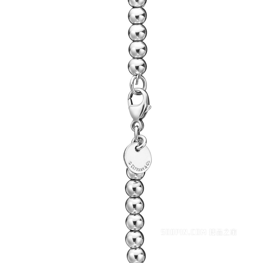 Return to Tiffany™ 系列纯银镶钻 Tiffany Blue® 蒂芙尼蓝色珠式手链，4 毫米