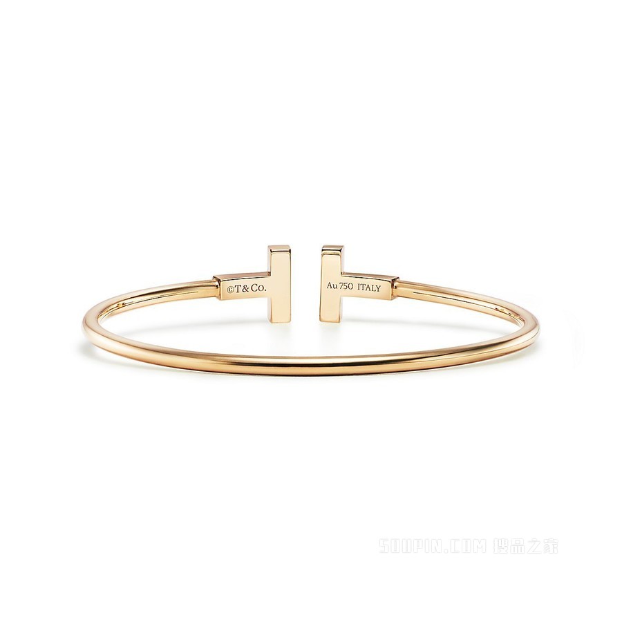 Tiffany T 系列 18K 黄金镶嵌珍珠母贝线圈手镯