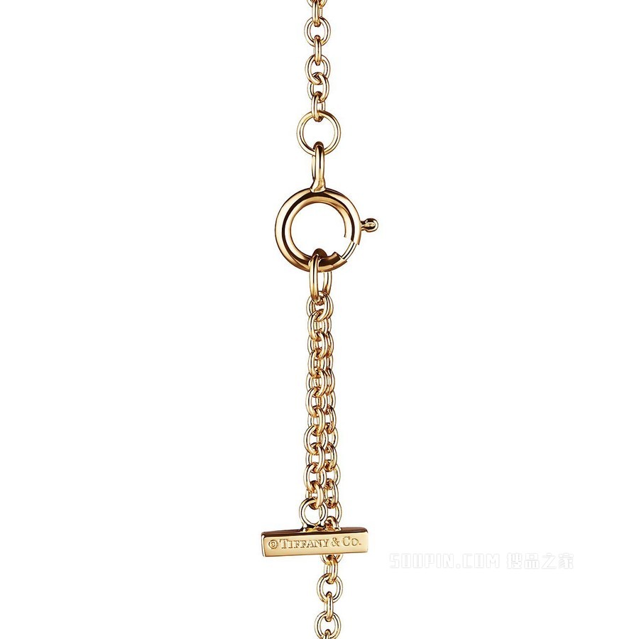 Tiffany T 系列 18K 黄金镶钻 Smile 手链