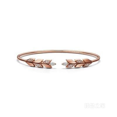 Tiffany Victoria™ 系列 18K 玫瑰金镶钻藤蔓线圈手链