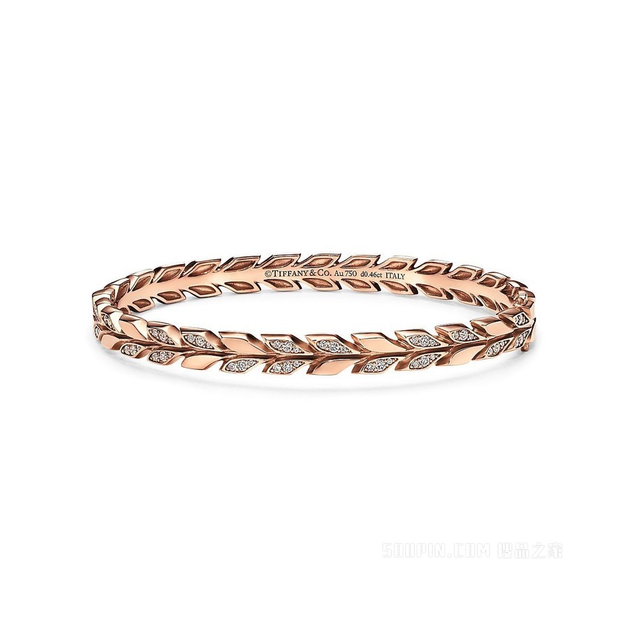 Tiffany Victoria™ 系列 18K 玫瑰金镶钻藤蔓铰链式手镯