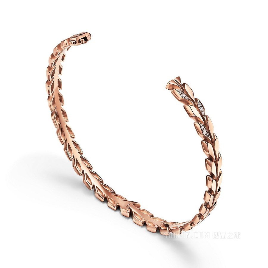 Tiffany Victoria™ 系列 18K 玫瑰金镶钻藤蔓铰链式手镯