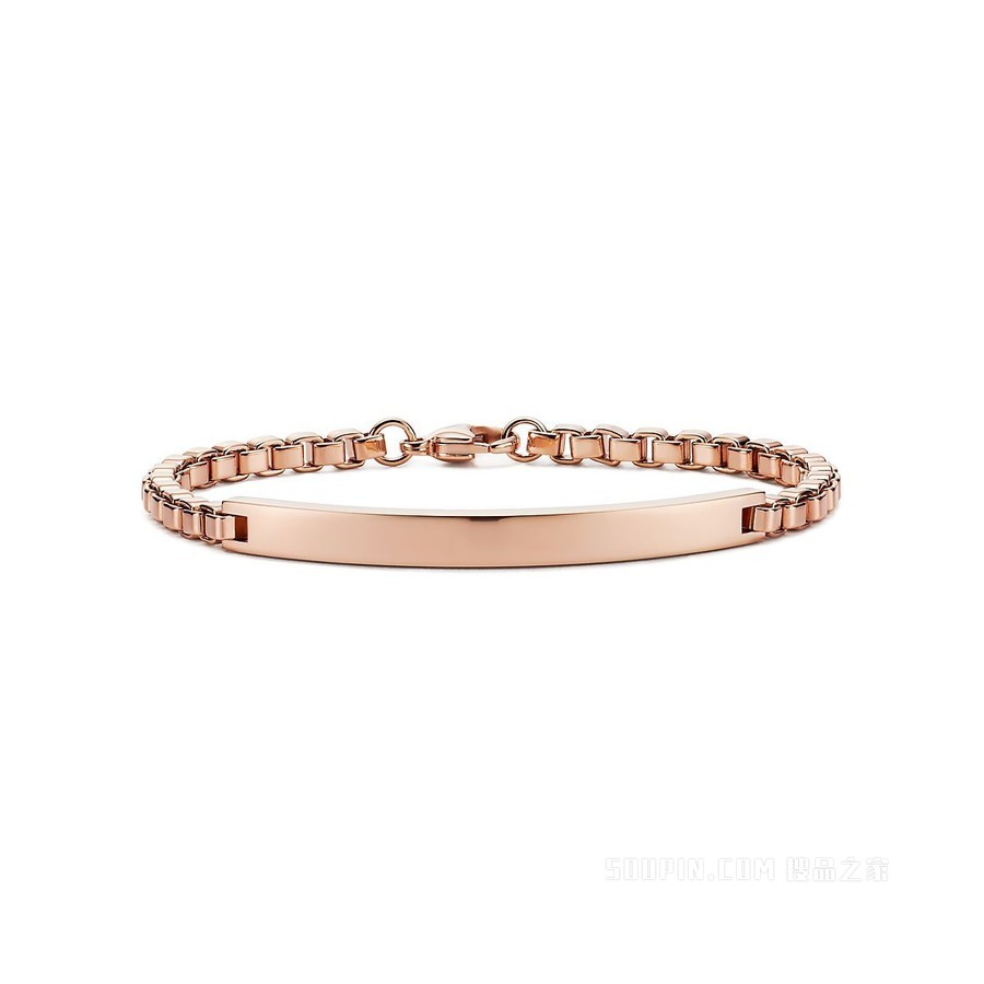 Venetian link I.D. 系列 18K 玫瑰金大号链环手链。