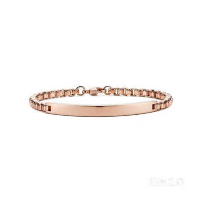 Venetian link I.D. 系列 18K 玫瑰金大号链环手链。