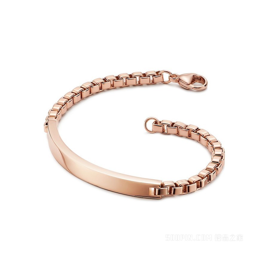 Venetian link I.D. 系列 18K 玫瑰金大号链环手链。