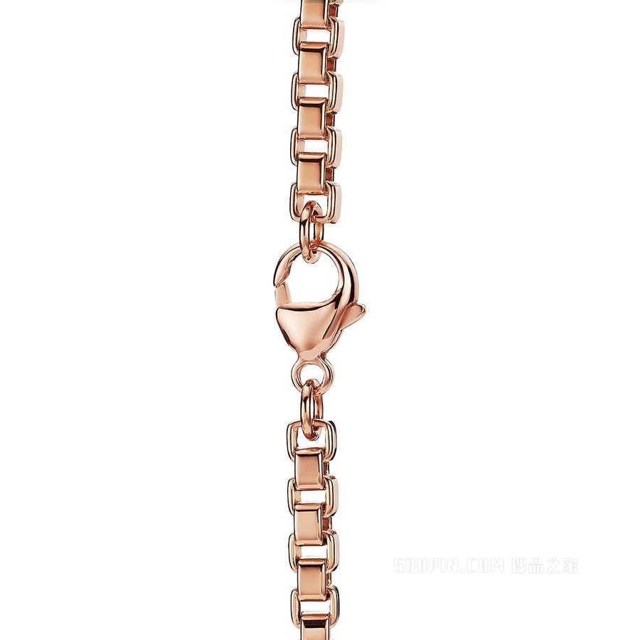 Venetian link I.D. 系列 18K 玫瑰金大号链环手链。