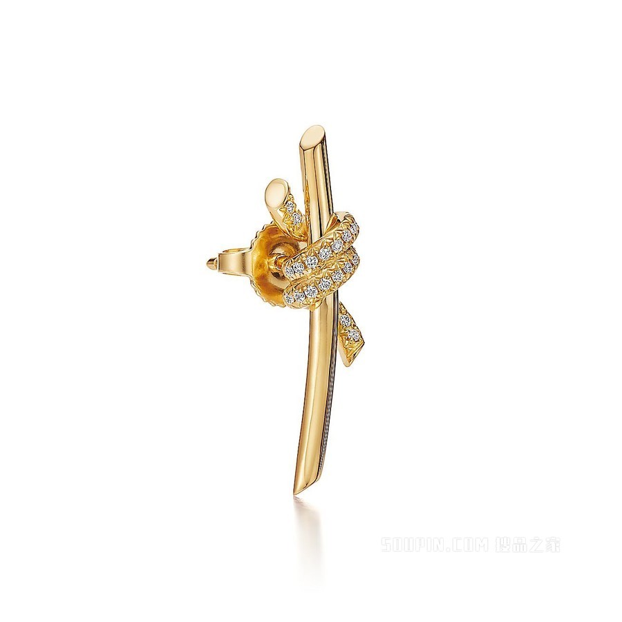 Tiffany Knot 系列 18K 黄金镶钻耳环
