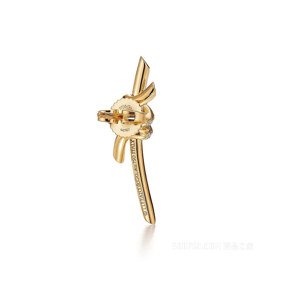 Tiffany Knot 系列 18K 黄金镶钻耳环