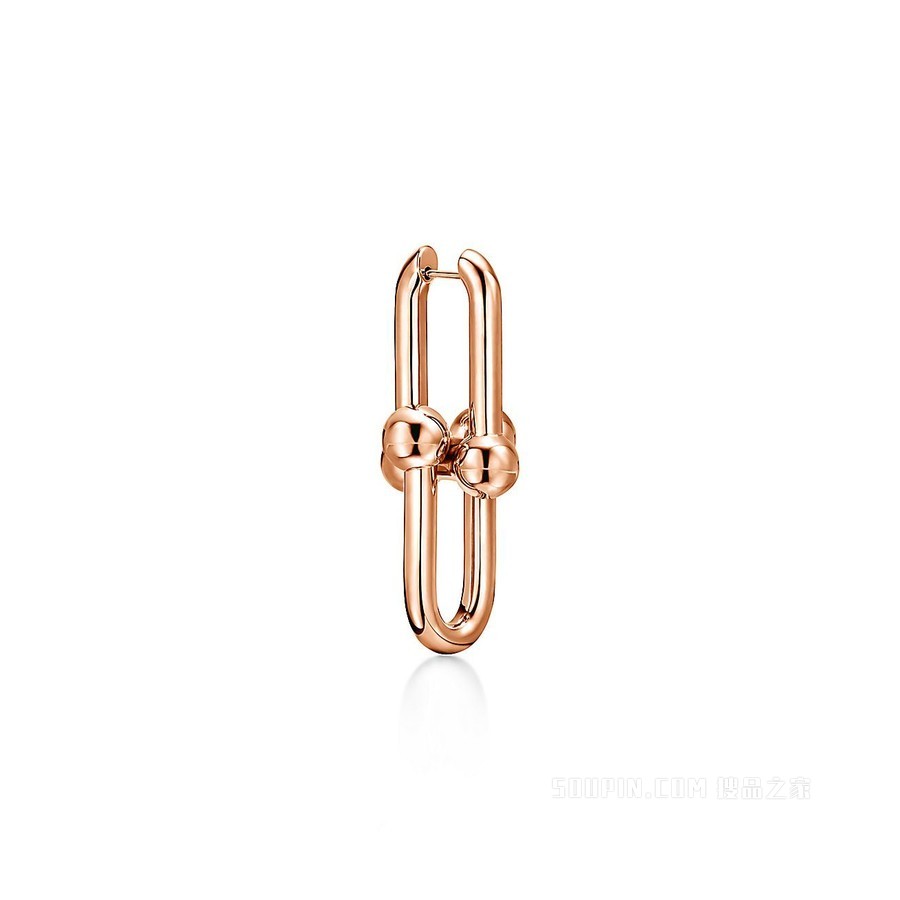 Tiffany HardWear 系列 18K 玫瑰金链环耳环。