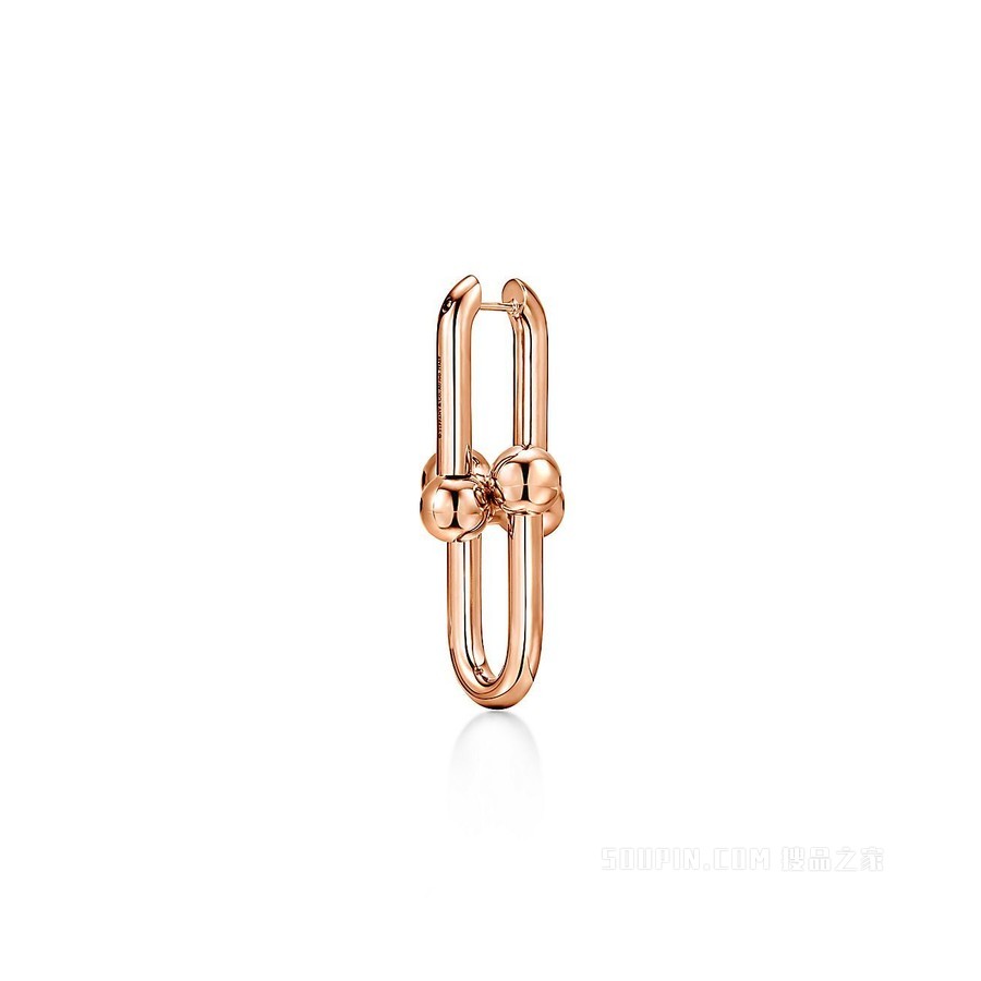 Tiffany HardWear 系列 18K 玫瑰金链环耳环。