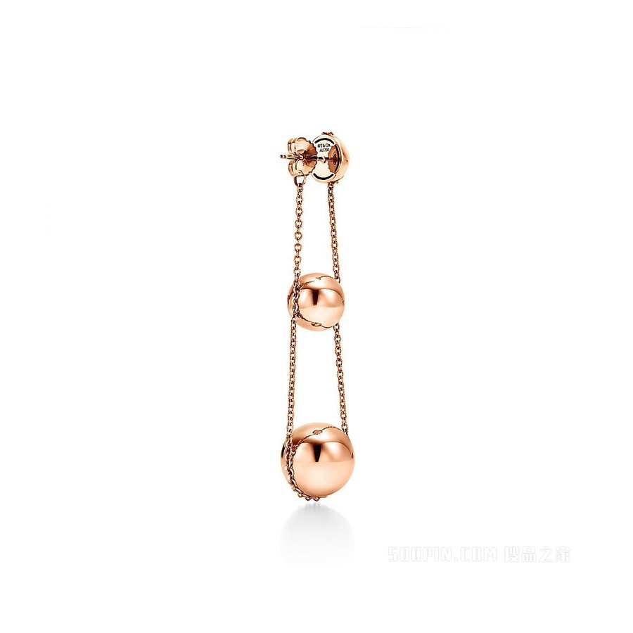 Tiffany HardWear 系列 18K 玫瑰金三重耳环。
