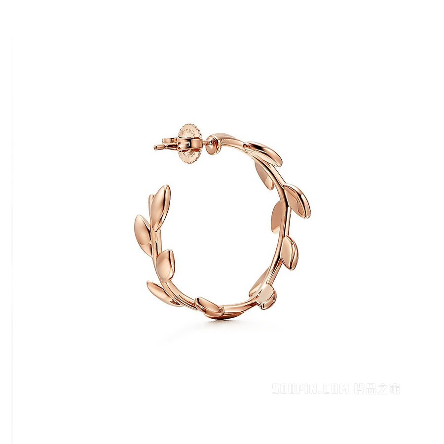 Paloma Picasso® 系列 18K 玫瑰金 Olive Leaf 圈形耳环。