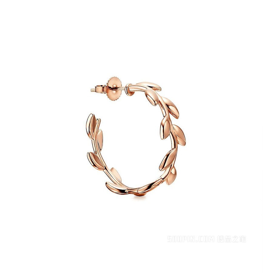 Paloma Picasso® 系列 18K 玫瑰金 Olive Leaf 圈形耳环。