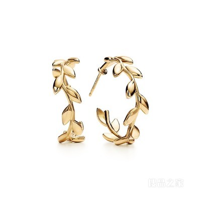 Paloma Picasso® 系列 18K 黄金 Olive Leaf 圈形耳环。