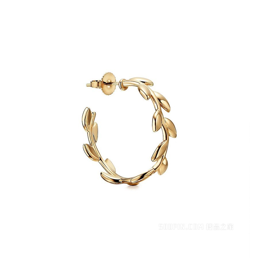Paloma Picasso® 系列 18K 黄金 Olive Leaf 圈形耳环。