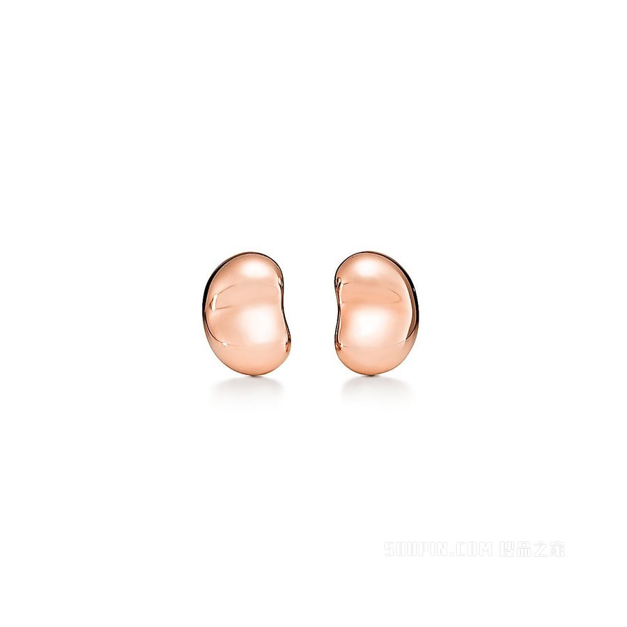 Elsa Peretti® Bean design 系列 18K 玫瑰金耳环，9 毫米
