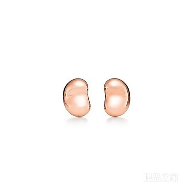 Elsa Peretti® Bean design 系列 18K 玫瑰金耳环，9 毫米