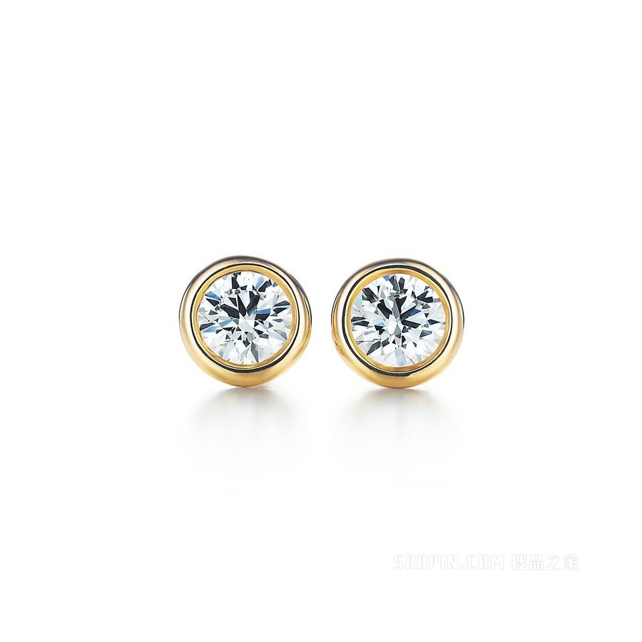Elsa Peretti® 系列 Diamonds by the Yard™ 18K 黄金耳环。