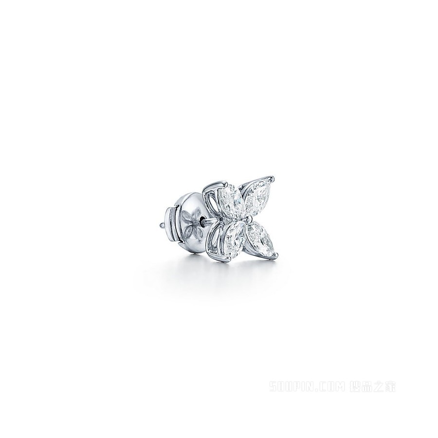 Tiffany Victoria™ 系列铂金镶钻大号耳环。