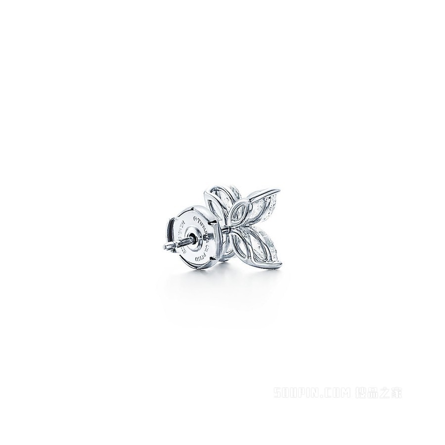 Tiffany Victoria™ 系列铂金镶钻大号耳环。