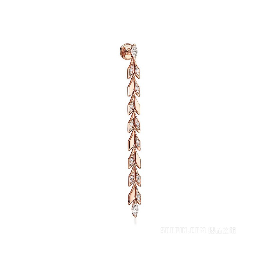Tiffany Victoria™ 系列 18K 玫瑰金镶钻藤蔓耳坠