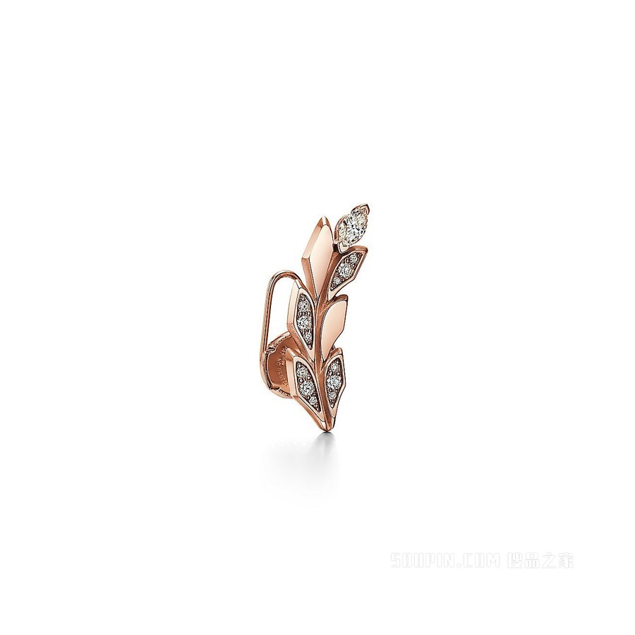 Tiffany Victoria™ 系列 18K 玫瑰金镶钻藤蔓耳廓耳环