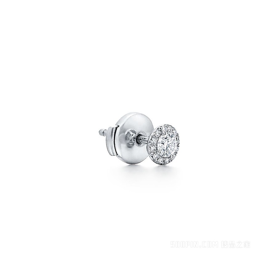 Tiffany Soleste 系列铂金镶钻耳环。