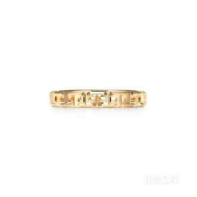 Tiffany T 系列 18K 黄金 True 窄式戒指，3.5 毫米宽。