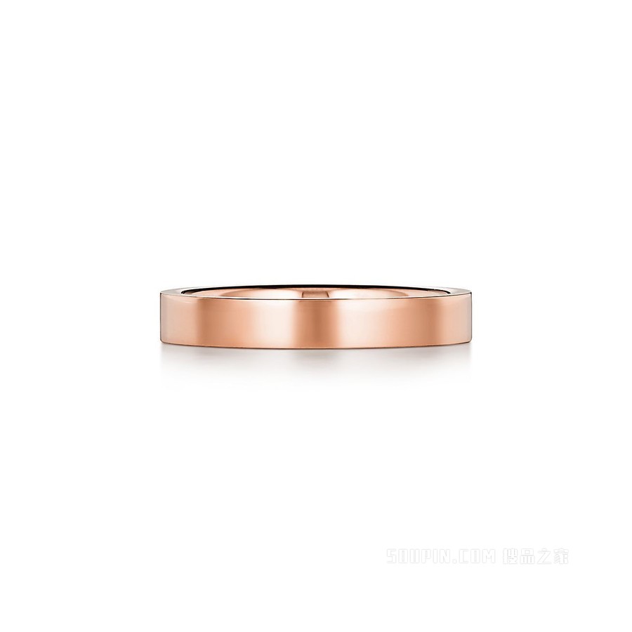 Tiffany & Co.® 系列 18K 玫瑰金戒指，宽 3 毫米。