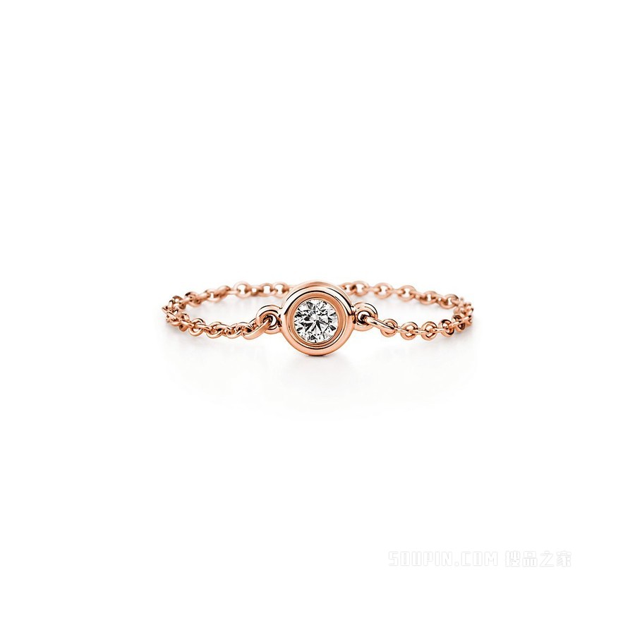 Elsa Peretti® 系列 18K 玫瑰金 Diamonds by the Yard™ 戒指。