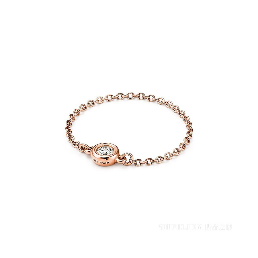 Elsa Peretti® 系列 18K 玫瑰金 Diamonds by the Yard™ 戒指。