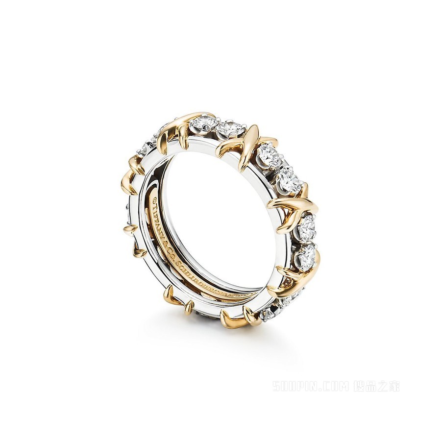Tiffany & Co. Schlumberger 系列 Sixteen Stone 镶钻戒指。