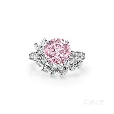 Tiffany Victoria™ 系列铂金镶嵌摩根石和钻石藤蔓戒指