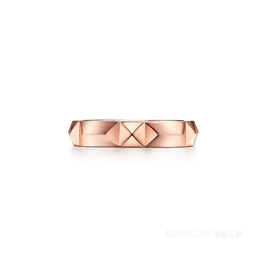 Tiffany True™ 系列 18K 玫瑰金戒指，宽 4 毫米