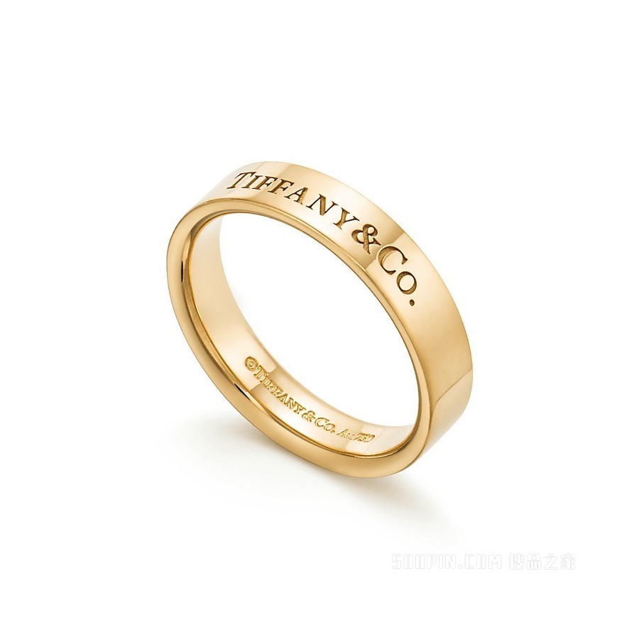Tiffany & Co.® 系列 18K 黄金戒指，4 毫米。