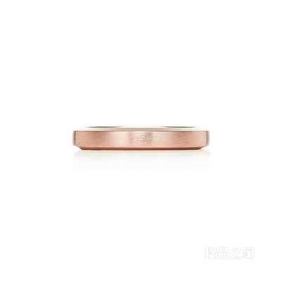 Tiffany Essential Band 18K 玫瑰金哑光戒指，3 毫米宽。