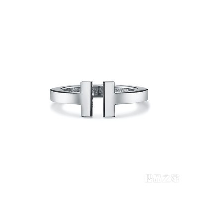 Tiffany T 系列 18K 白金方形戒指