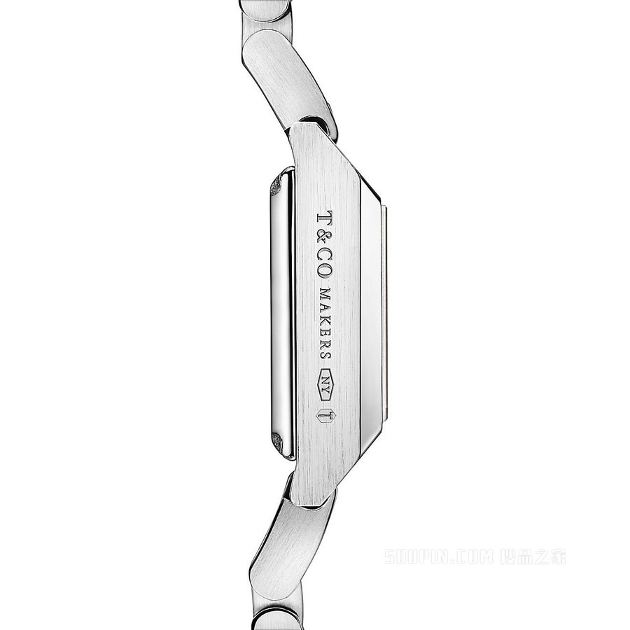 Tiffany 1837® 系列 Makers 16 毫米黑色表盘不锈钢方形腕表