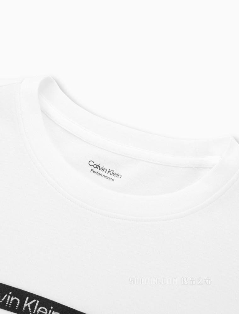Calvin Klein 22春夏女士时尚透气圆领拼接LOGO织带宽松连衣裙4WS2D902