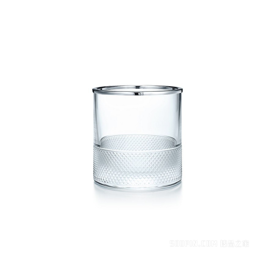 Diamond Point系列水晶玻璃饰纯银冰桶。