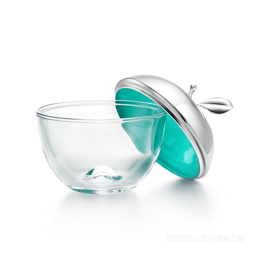Everyday Objects 系列水晶加纯银材质苹果形礼品盒。